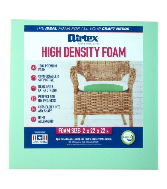 4 x 28 x 22 Upholstery Foam Cushion High Density (Seat