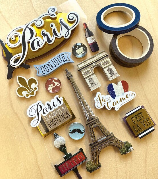 Scrapbook Stickers - 3D Paris Bonjour - Paper House