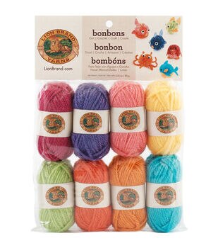 JubileeYarn Fishnet Pom Pom Yarn - 50g Mini Bonbons - Watermelon - 6 Skeins