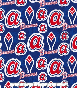 MLB Atlanta Braves Baseball Cotton Fabric 9x 42 