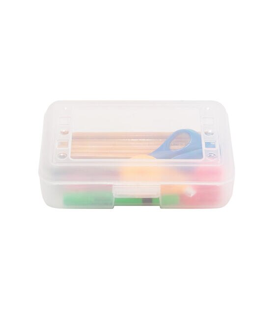 [Juvale] Juvale 4 Pack Clear Plastic Pencil Boxes for Kids, Art Supplies, 4  Assorted Colors, 8.1 x 4.8 x 2.4 in