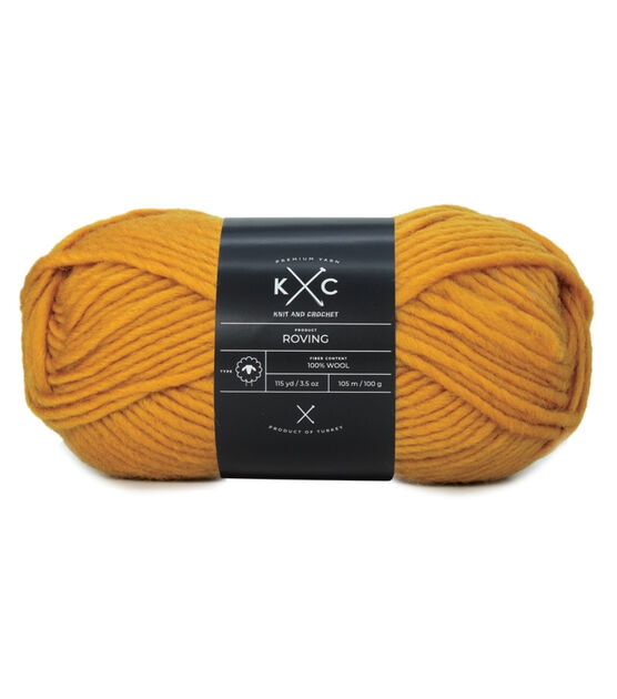 3.5oz Bulky Wool 115yd Craft Roving Yarn by K+C