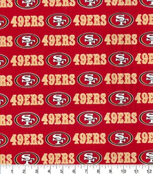 NFL - San Francisco 49ers Red Gold Yardage Size 58/60 Cotton Novelty | Fabric Traditions