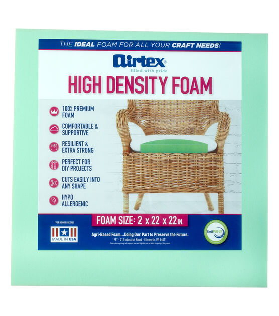 Airtex 2 x 22 High Density Foam Chair Pad - Cushion Foam - Sewing Supplies