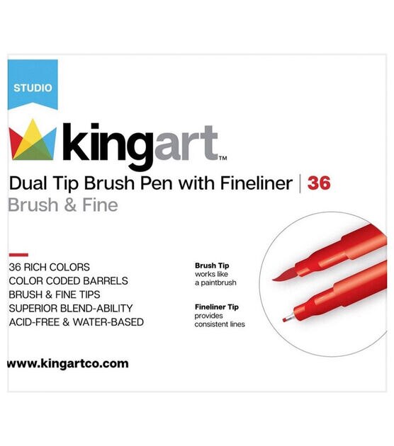 Simple Craft 36 Colored Dual Tip Brush Pens - Dual Fine Tip Brush