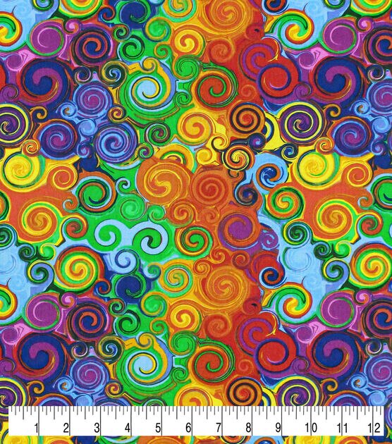 Multicolor Swirls Quilt Cotton Fabric by Keepsake Calico, , hi-res, image 3