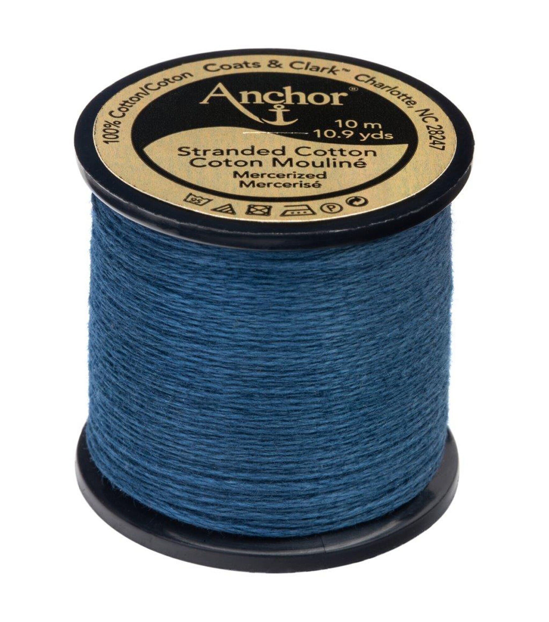Anchor Cotton 10.9yd Blues Cotton Embroidery Floss, 1036 Antique Blue Very Dark, hi-res