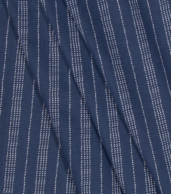 Nate Berkus Litton Stripe Paramount Dark Blue Upholstery Fabric