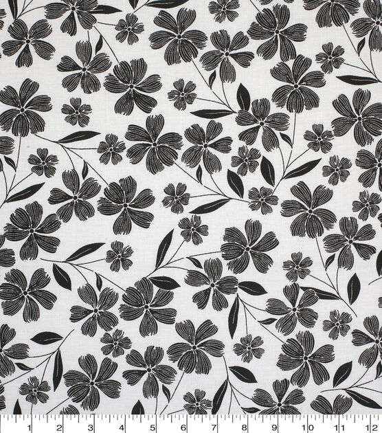 Floral Black and White Keepsake Calico Cotton Fabric | JOANN