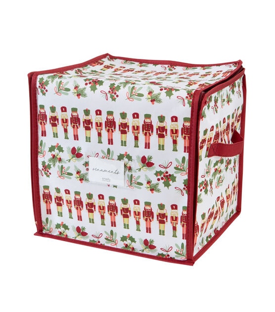 Laura Ashley Nutcracker Print Stackable Christmas Ornament Storage Box