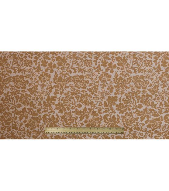 108" Tan Tonal Floral Wide Flannel Fabric, , hi-res, image 4