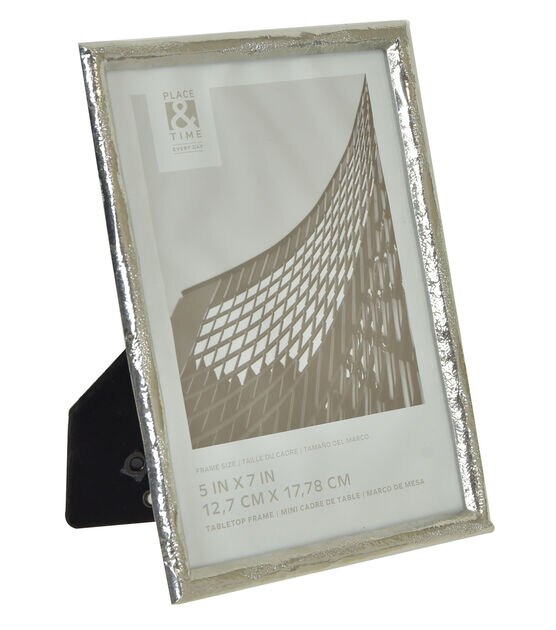 5" x 7" Silver Cast Metal Tabletop Picture Frame by Place & Time, , hi-res, image 2