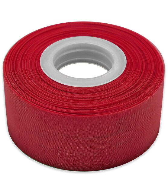 Outlet 🧨 The Ribbon People Red Crystal Sheer Wired Edge Craft Ribbon 1.5  x 27 Yards ❤️