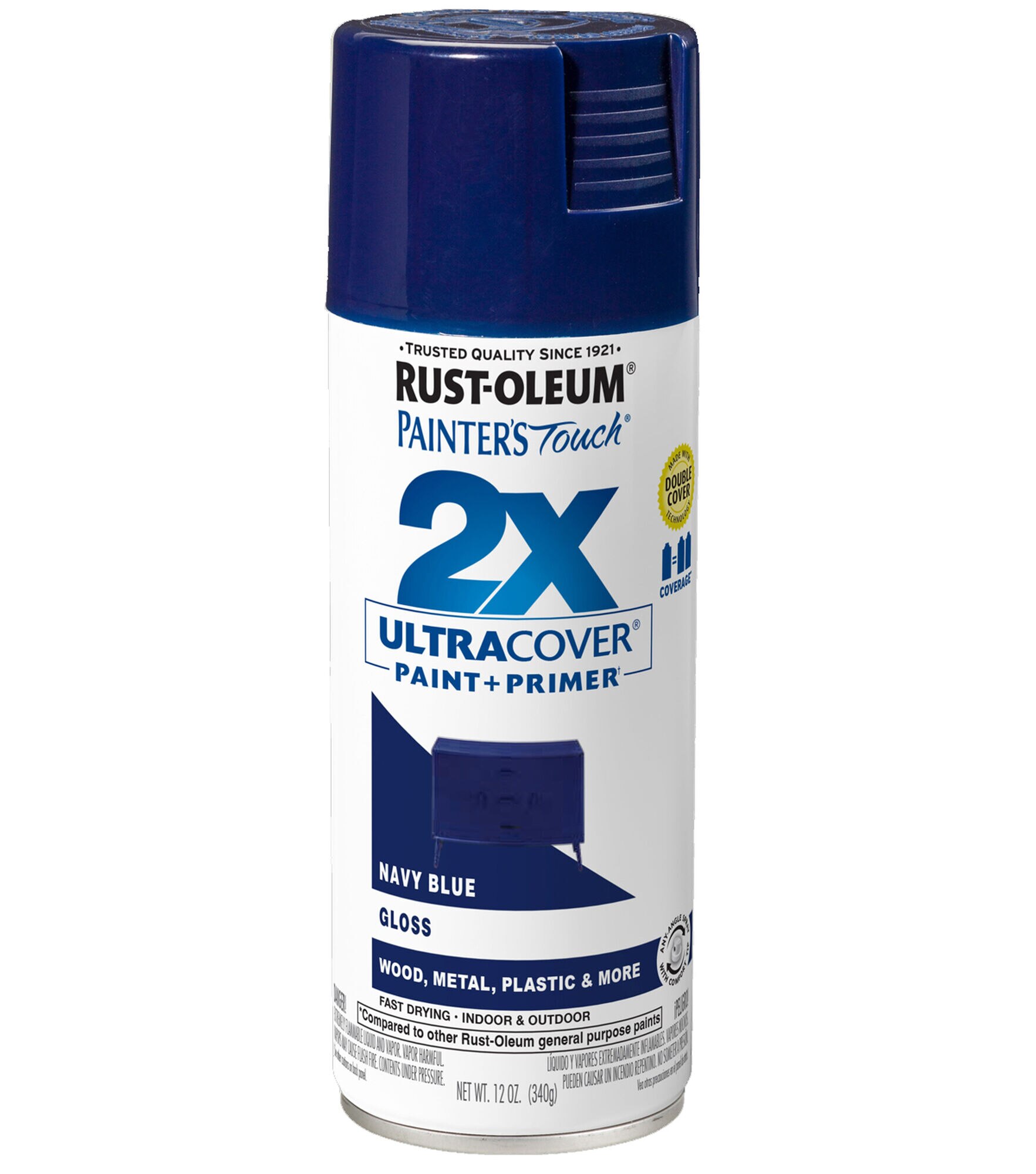 Rust Oleum Painter's Touch 2X Ultra Cover Gloss Spray Paint, Navy, hi-res