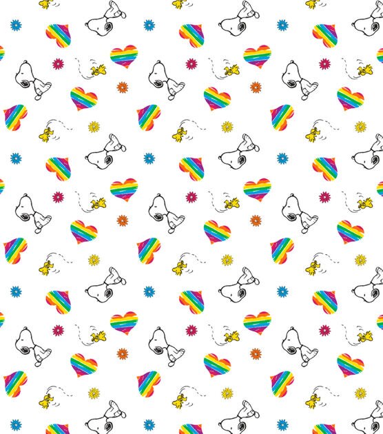 Peanuts Snoopy Rainbow Springtime Cotton Fabric, , hi-res, image 2