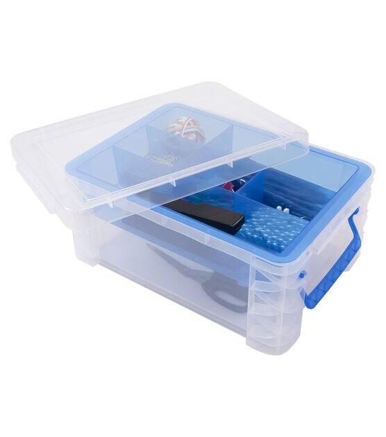 Super Stacker 14" x 10" Clear Plastic Raised Supply Box, , hi-res, image 3