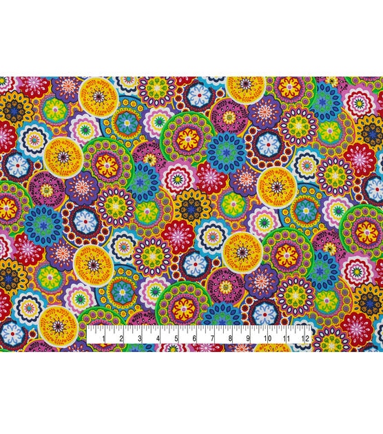 Bright Packed Circle Geometrics Quilt Cotton Fabric by Keepsake