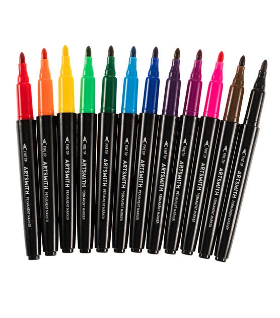 12ct Rainbow Fine Permanent Markers by Artsmith