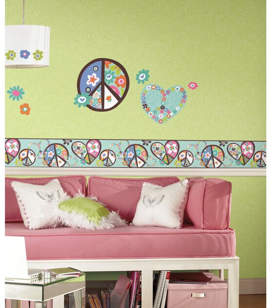 RoomMates Wall Decals Heart & Flower Peace Sign, , hi-res, image 3