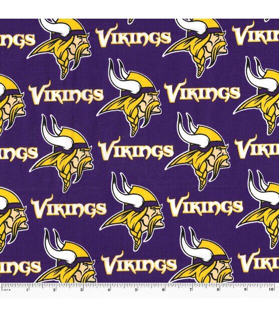 Fabric Traditions Minnesota Vikings Cotton Fabric Mascot Logo