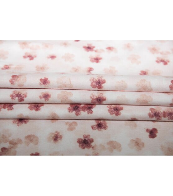 Pink Floral Super Snuggle Flannel Fabric, , hi-res, image 4