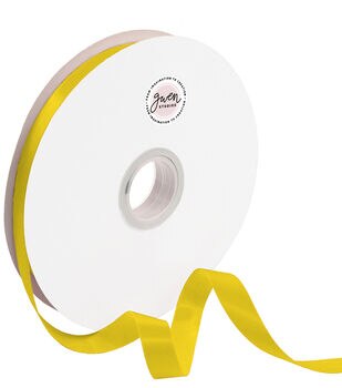Yellow Double Faced Satin Ribbon for Crafts, 5/8 x 100 Yards by Gwen  Studios 