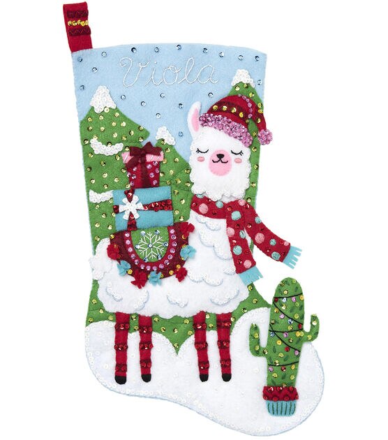 Bucilla Felt Stocking Applique Kit 18 Long-Teacher Santa, 1