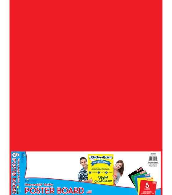 Bright Red Poster Board, 22x28-in.