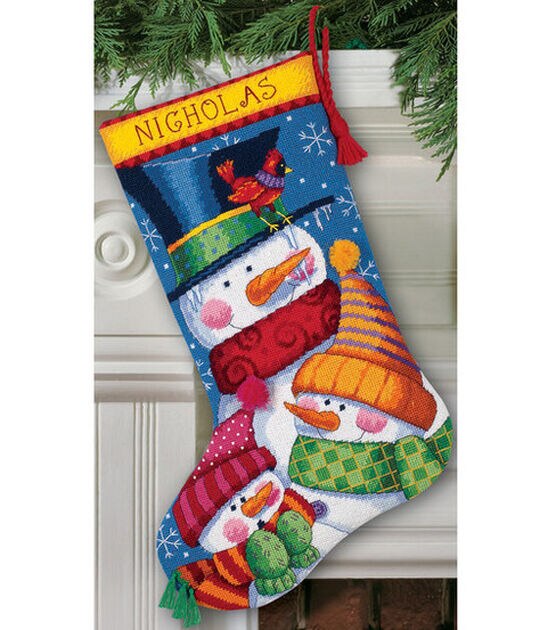 Dimensions 16" Freezing Season Snowman Stocking Needlepoint Kit