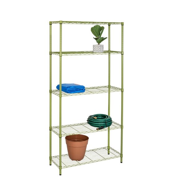 Honey Can Do 36 x 72 Olive 5 Tier Adjustable Shelving Unit 200lbs