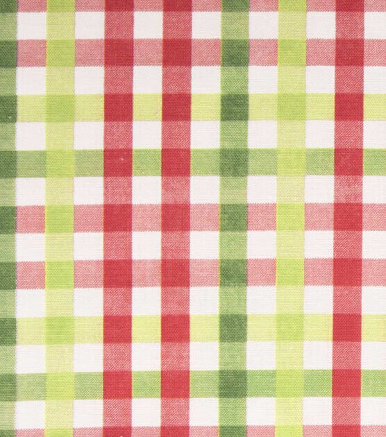 Red & Green Gingham Pattern Christmas Cotton Fabric