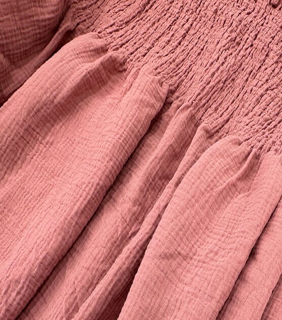 Light Pink Smocked Bubble Gauze Fabric, , hi-res, image 4