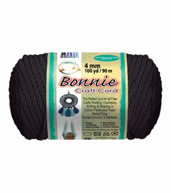 4mm Cord - Black - per metre