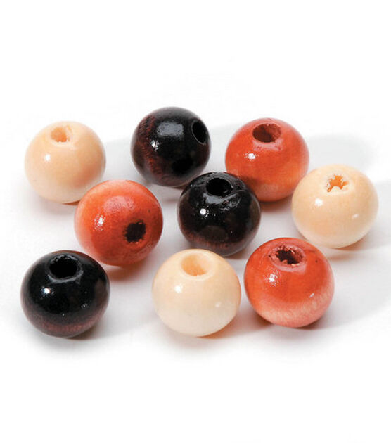 Jdesun Colorful Wooden Beads,100pcs Large Hole Round Wood