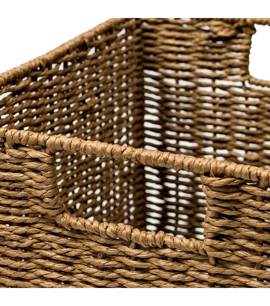 Honey Can Do 12" x 13" Brown Paper Rope Storage Basket, , hi-res, image 2