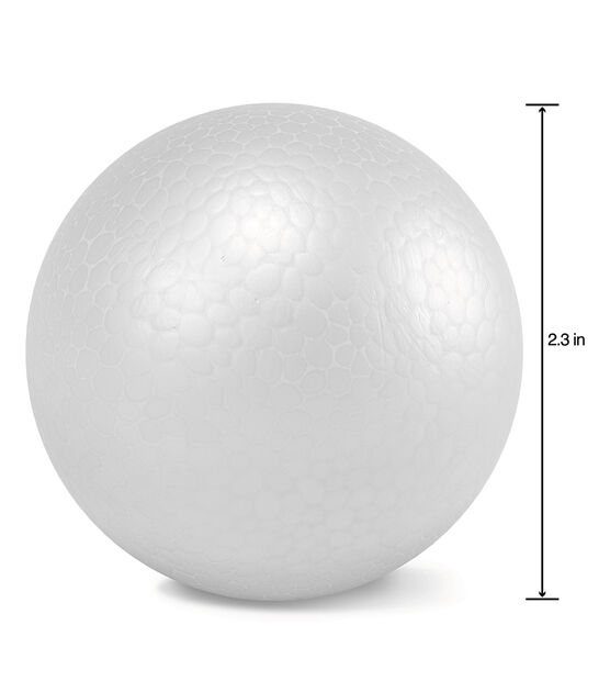 Smooth Foam Balls 2.5" 6 Pkg White, , hi-res, image 2