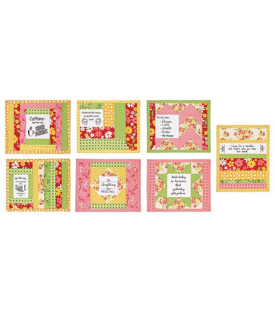 June Tailor Quilt As You Go Inspirational Mug Mats Kit-charming