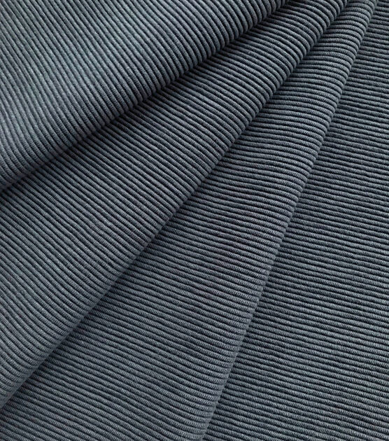 Ottoman Rib Stretch Jersey Fabric , per Metre Stone 