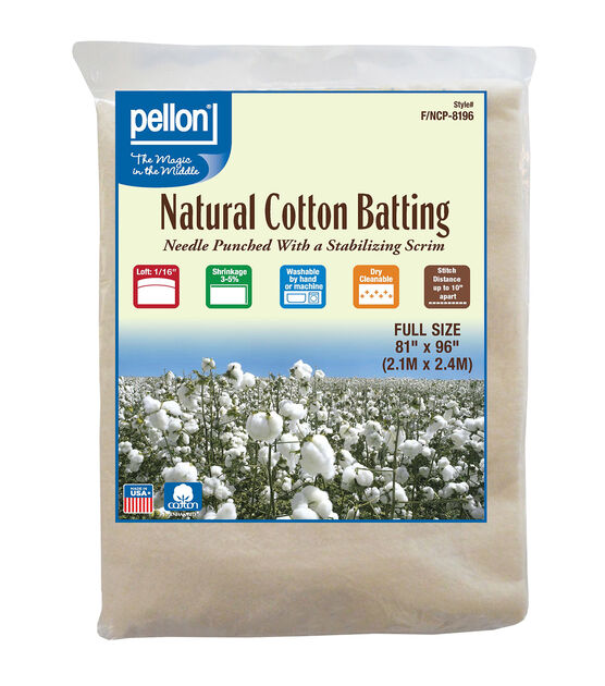Pellon Natural Cotton Quilting Batting Off-White 90 inch by The Yard