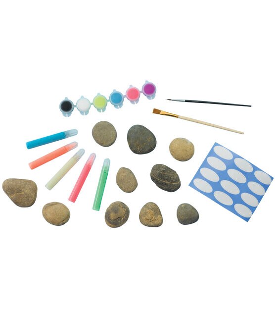 JOYIN 24 Rock Painting Kit, Arts and Crafts for Kids Ages 6-8+, Art  Supplies with Various Paints (Glow in The Dark & Metallic & Standard),  Craft Paint
