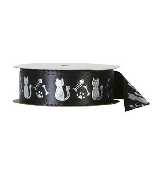 Offray Disney Satin Ribbon 7/8''x9' Minnie with Glasses