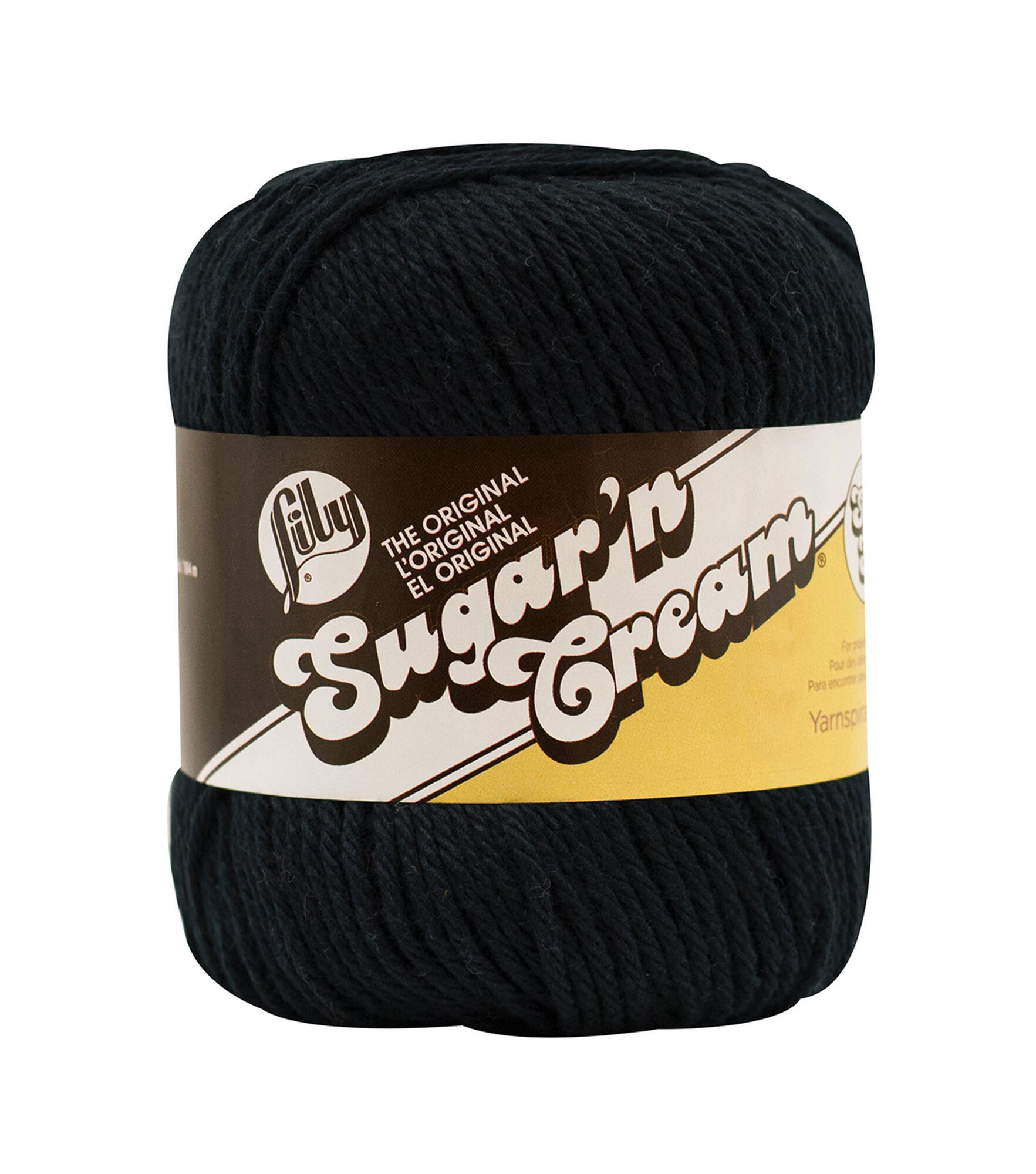 Lily Sugar'n Cream Super Size Worsted Cotton Yarn, Black, hi-res