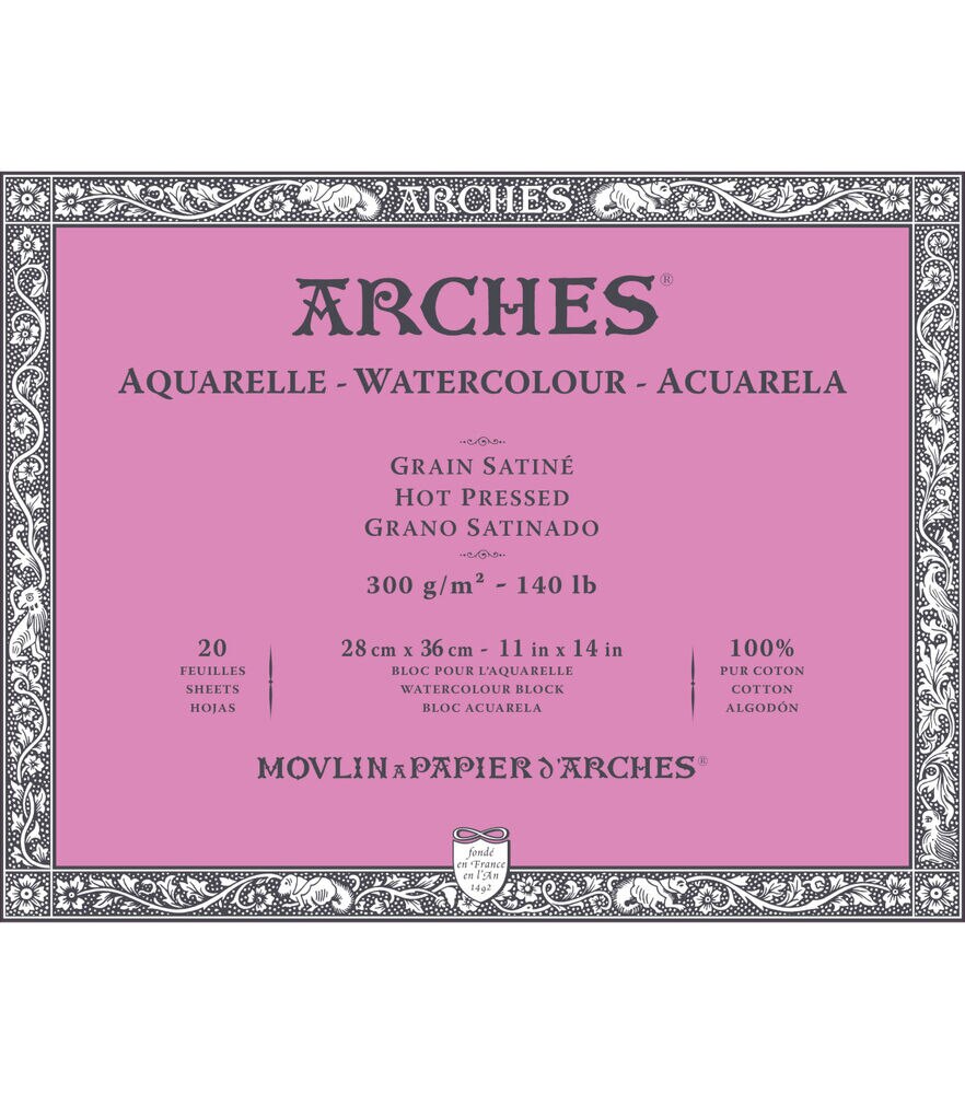 Arches Watercolor Block 140LB, Natural White, Hot Press – ARCH Art Supplies