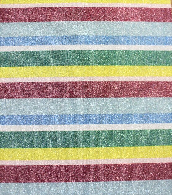 Casa Collection Super Shine Metallic Fabric Rainbow Stripes