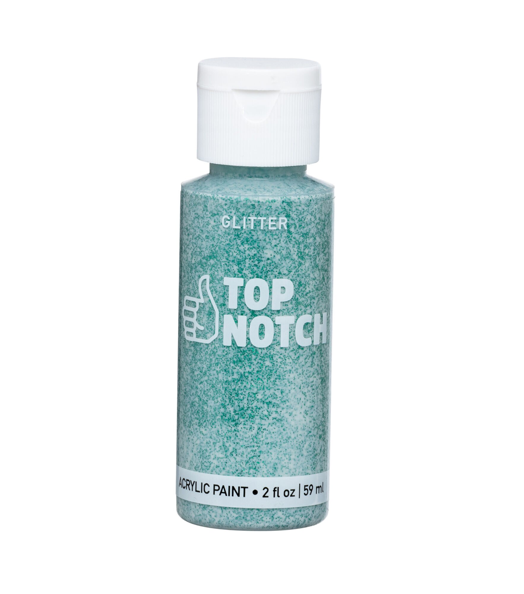 2oz White Glitter Acrylic Craft Paint by Top Notch, Green, hi-res