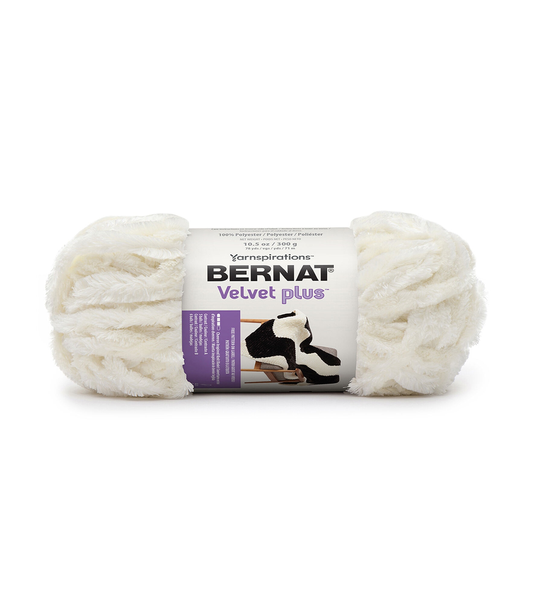 Bernat Velvet Plus 78yds Super Bulky Polyester Yarn, Cream, hi-res