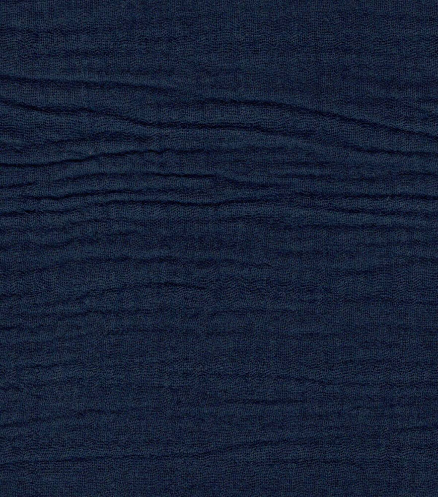 Solid Cotton Bubble Gauze, Navy, swatch