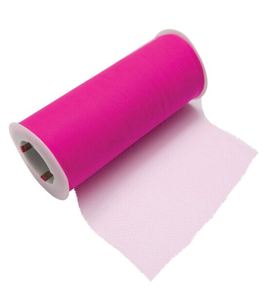Globleland 2 Rolls Glitter Tulle Pink Tulle Fabric Rolls 6 inch x