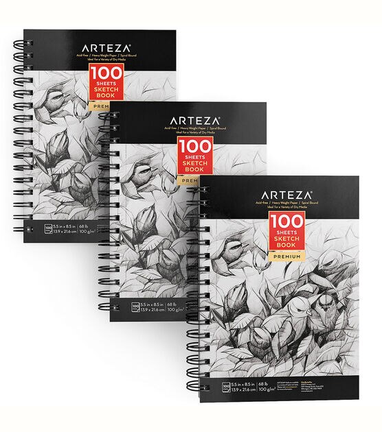 Arteza Drawing Pad, 9 x 12, 80 Sheets - Pack of 2