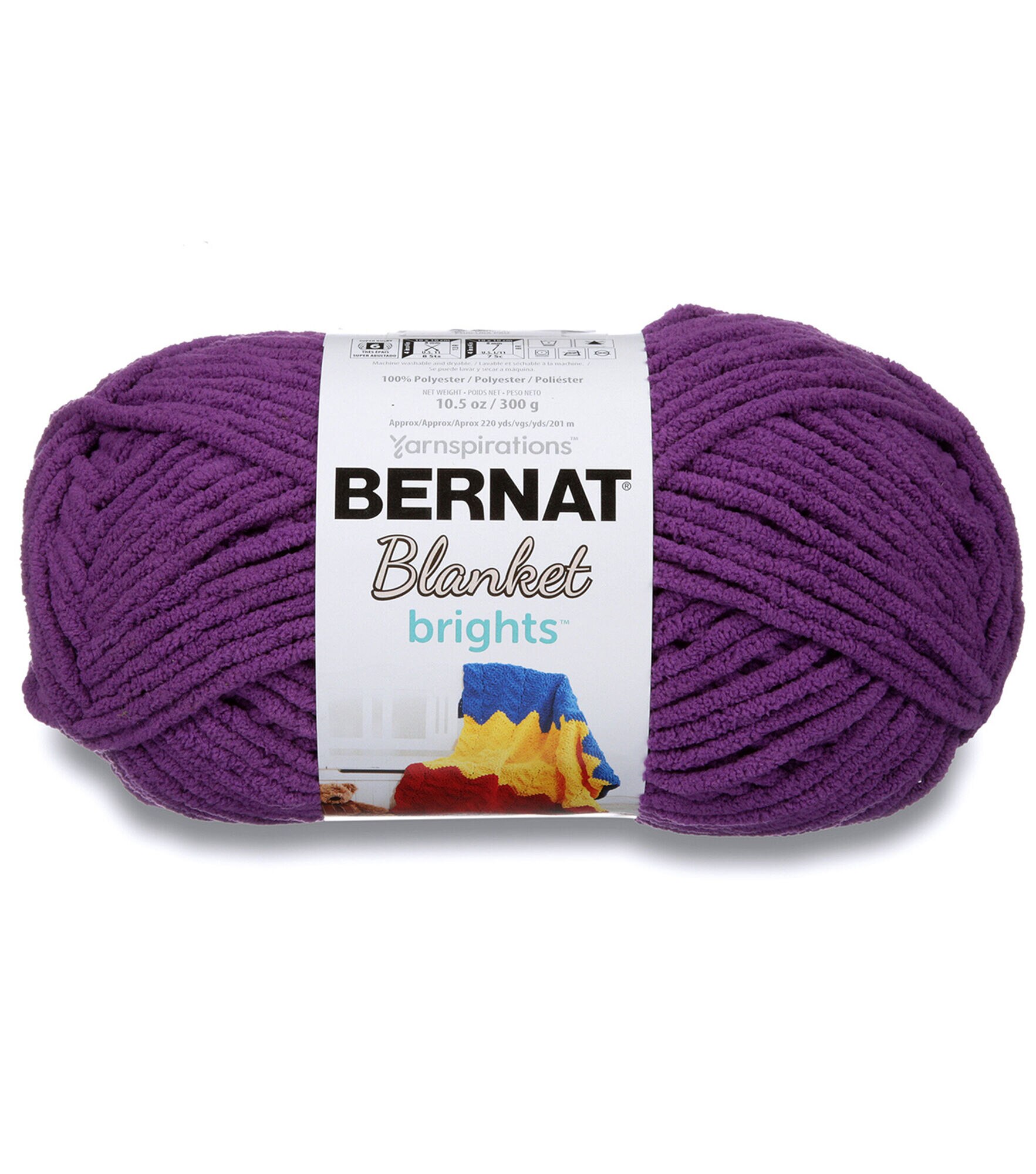 Bernat Blanket Brights 220yds Super Bulky Polyester Yarn, Pow Purple, hi-res